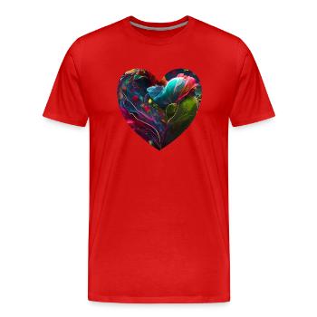 Cœur aux couleurs vives - T-shirt bio Premium Homme - rouge - Devant - Damien (186cm)