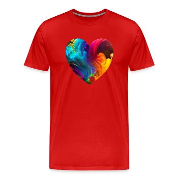 Cœur aux couleurs vives - T-shirt bio Premium Homme - rouge - Devant - Damien (186cm)