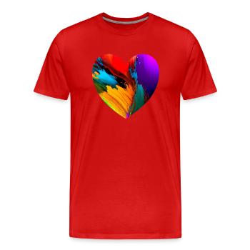 Cœur aux couleurs vives - T-shirt bio Premium Homme - rouge - Devant - Damien (186cm)