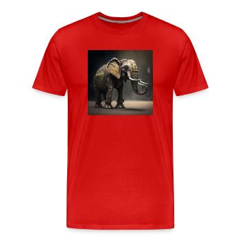 Éléphant au Kenya - T-shirt bio Premium Homme - rouge - Devant - Damien (186cm)