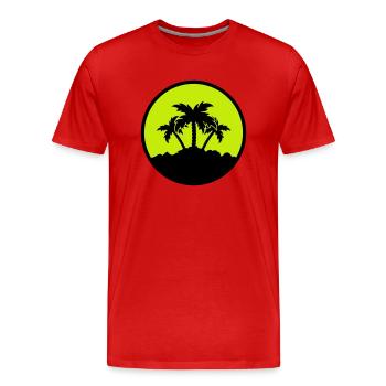 Palm Design - Men's Premium Organic T-Shirt - red - Front - Damien (186cm)