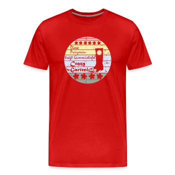 Gärtnerin, Gartenlady, Gummistiefel Prinzessin - Männer Premium Bio T-Shirt - Rot - Vorne - Damien (186cm)