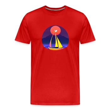 Sailing Sailing Ship Sailing Sailing Sailing Boat - Men's Premium Organic T-Shirt - red - Front - Damien (186cm)