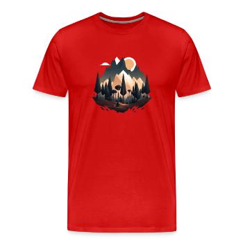 SURREAL - Men's Premium Organic T-Shirt - red - Front - Damien (186cm)