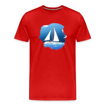 Sailing Sailing Sailing Sailing Sailboat - Men's Premium Organic T-Shirt - red - Front - Damien (186cm)