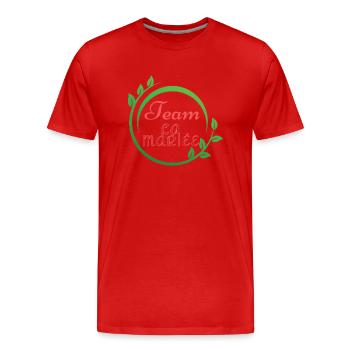 Affichez votre soutien avec notre imprimé - T-shirt bio Premium Homme - rouge - Devant - Damien (186cm)