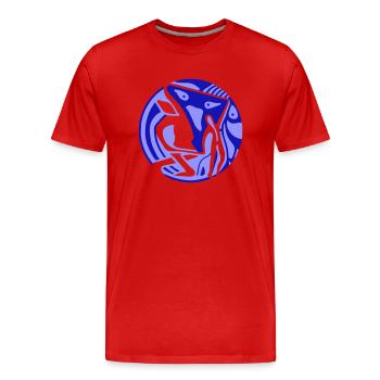 Puppets. Control in a puppet show - Men's Premium Organic T-Shirt - red - Front - Damien (186cm)