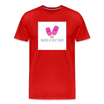 Bonne journée - T-shirt bio Premium Homme - rouge - Devant - Damien (186cm)