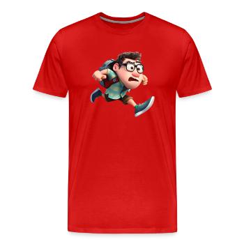 Verpixelte Kumpels - Männer Premium Bio T-Shirt - Rot - Vorne - Damien (186cm)