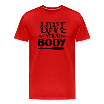 Aimez votre corps - T-shirt bio Premium Homme - rouge - Devant - Damien (186cm)