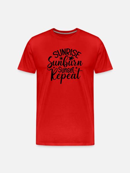Sunrise Sunburn Sunset Repeat - Men's Premium Organic T-Shirt - red