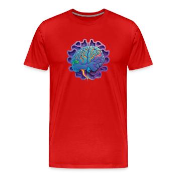 purple brain Geschenk - Männer Premium Bio T-Shirt - Rot - Vorne - Damien (186cm)