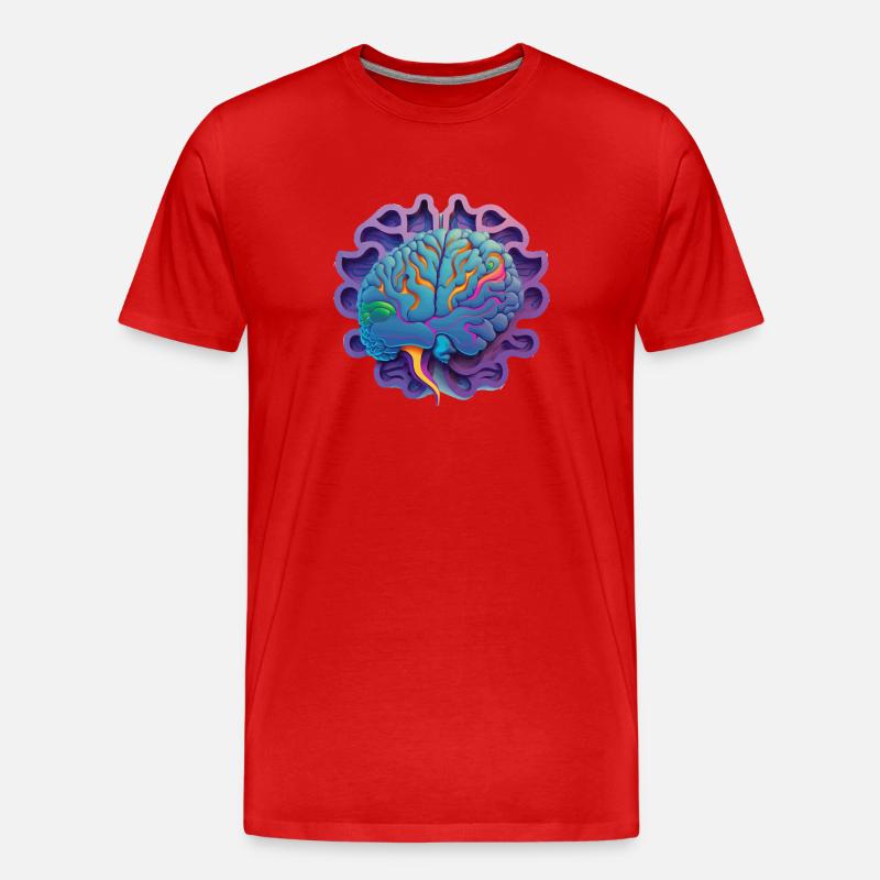 purple brain Geschenk - Männer Premium Bio T-Shirt - Rot