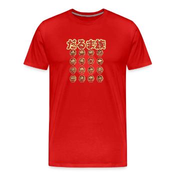 La tribu des Darumas - T-shirt bio Premium Homme - rouge - Devant - Damien (186cm)