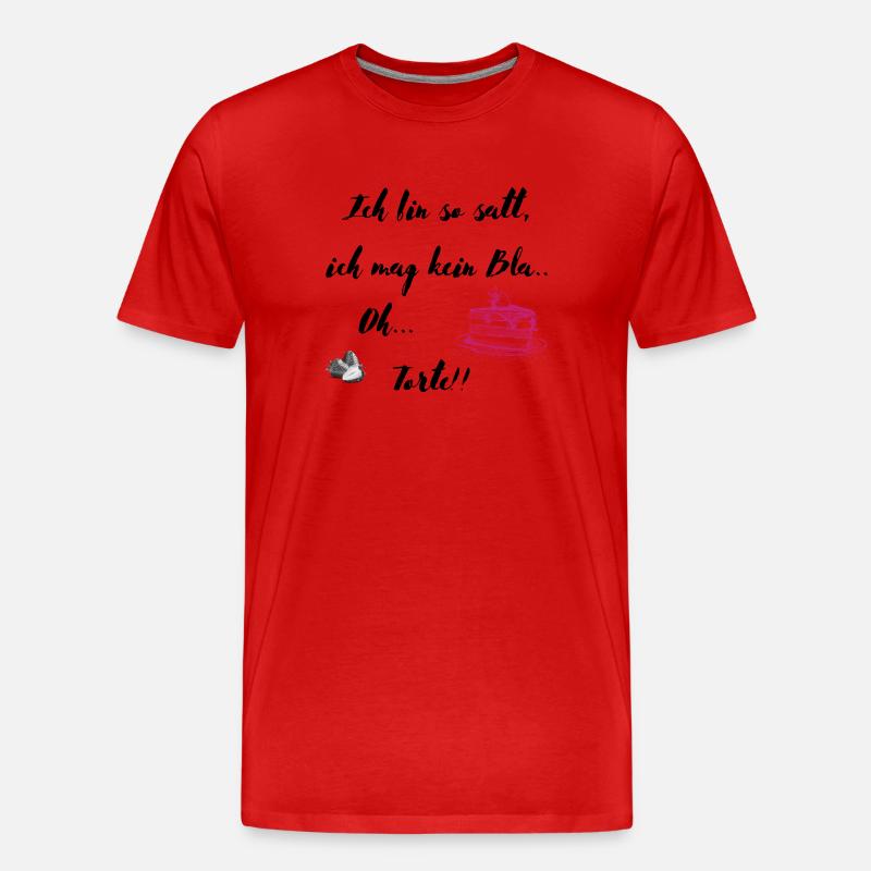 Ich bin so satt - Männer Premium Bio T-Shirt - Rot