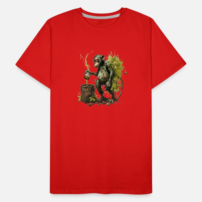 Colle hobby brewer chimpanzee with beer Men's Premium Organic T-Shirt