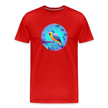 Budgerigar Bird Cockatiel Bird Propriétaire - T-shirt bio Premium Homme - rouge - Devant - Damien (186cm)