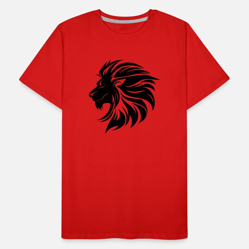 Mighty Lion Head Mane Cool Tattoo Style Men's Premium Organic T-Shirt