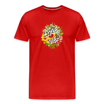 Carpe Diem Bouquet - T-shirt bio Premium Homme - rouge - Devant - Damien (186cm)