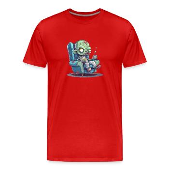 La relaxation zombie - T-shirt bio Premium Homme - rouge - Devant - Damien (186cm)