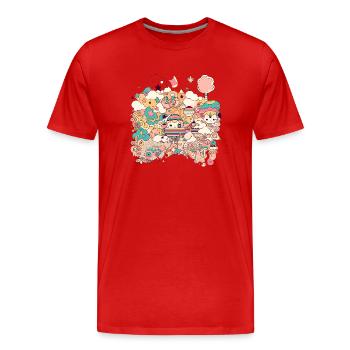 Trippy design - T-shirt bio Premium Homme - rouge - Devant - Damien (186cm)