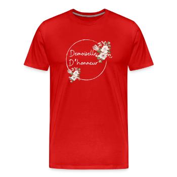 Demoiselle d'honneur - T-shirt bio Premium Homme - rouge - Devant - Damien (186cm)