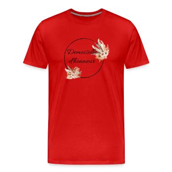 Demoiselle d'honneur - T-shirt bio Premium Homme - rouge - Devant - Damien (186cm)