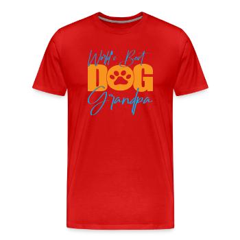 Meilleur grand-père chien du monde - T-shirt bio Premium Homme - rouge - Devant - Damien (186cm)