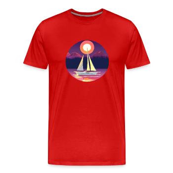 Segelboot Segelsport Segler Segelschiff Segeln - Männer Premium Bio T-Shirt - Rot - Vorne - Damien (186cm)