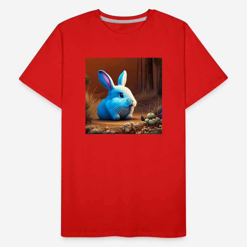 Cute Rabbit in the Cave Men's Premium Organic T-Shirt