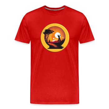 Balle de golf, avec le moins de coups possible dans le trou - T-shirt bio Premium Homme - rouge - Devant - Damien (186cm)