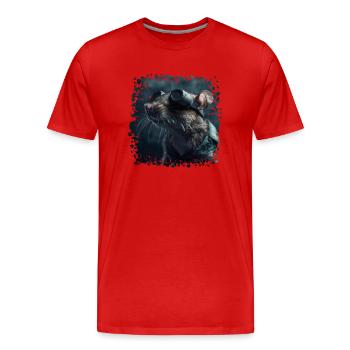 Ratten sehen schlecht - Männer Premium Bio T-Shirt - Rot - Vorne - Damien (186cm)