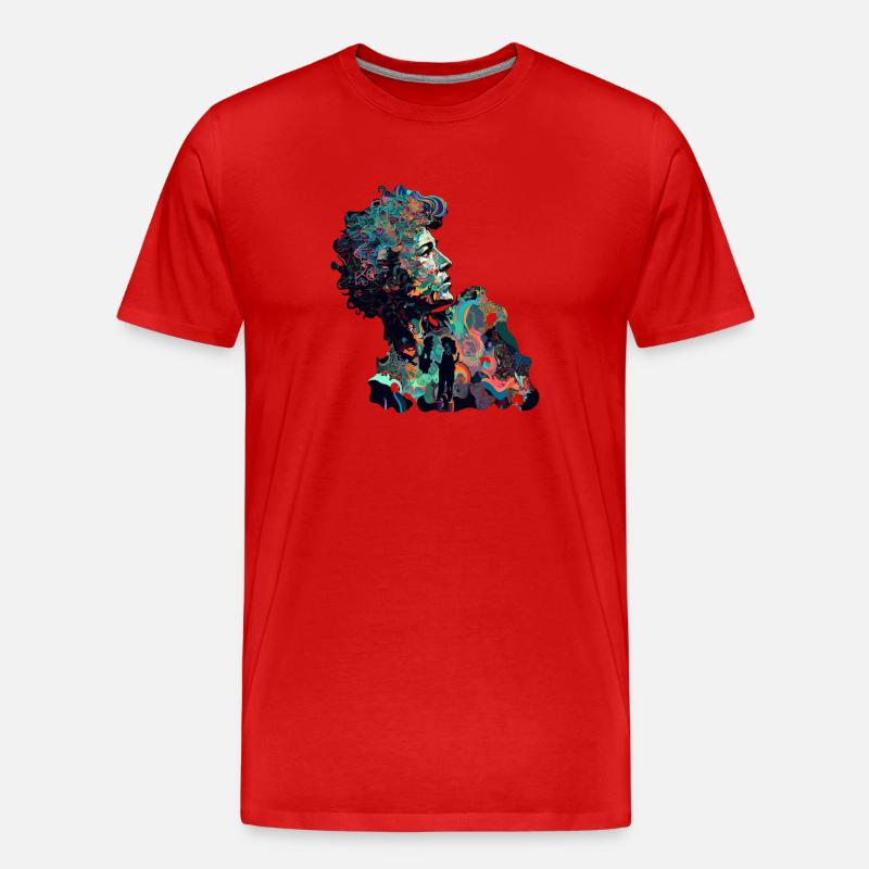TRIPPY - Männer Premium Bio T-Shirt - Rot