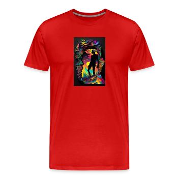 TRIPPY ART - Men's Premium Organic T-Shirt - red - Front - Damien (186cm)