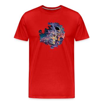 TRIPPY - Men's Premium Organic T-Shirt - red - Front - Damien (186cm)
