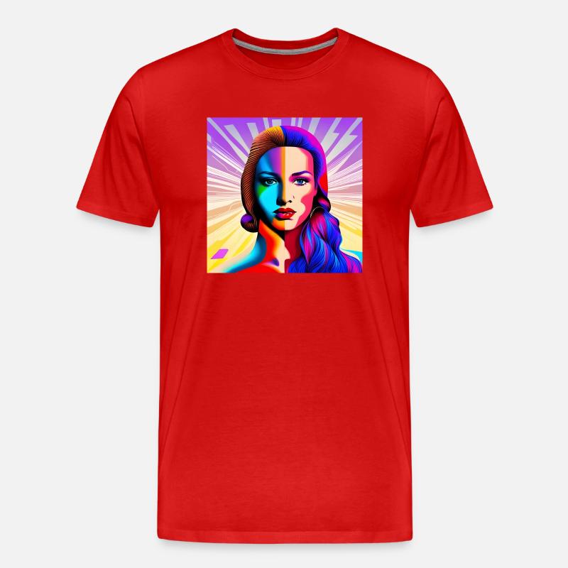 Schönes Pop-Mädchen - Männer Premium Bio T-Shirt - Rot