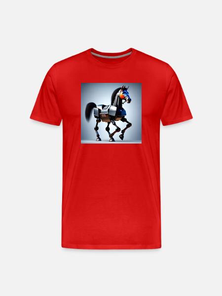 Robot Horse Version 2 - Men's Premium Organic T-Shirt - red