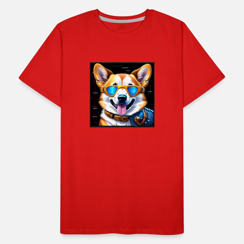 Futuristischer Corgi Männer Premium Bio T-Shirt