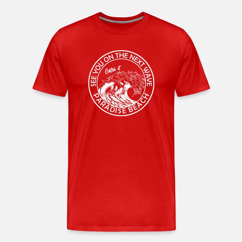 Surfing Surfboard Surfer Geschenkidee - Männer Premium Bio T-Shirt - Rot