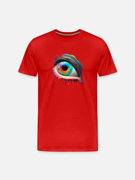 TRIPPY EYE - Men's Premium Organic T-Shirt - red