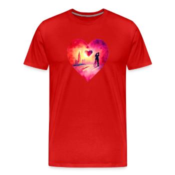 Mother's Day Engagement Love Valentine's Day Wedding - Men's Premium Organic T-Shirt - red - Front - Damien (186cm)