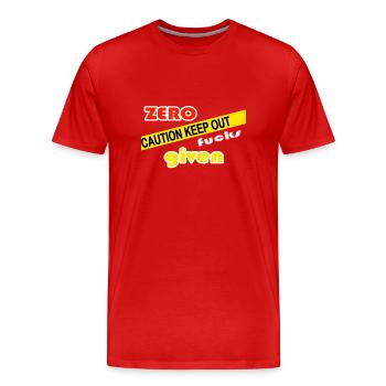 Zero fucks given - Men's Premium Organic T-Shirt - red - Front - Damien (186cm)