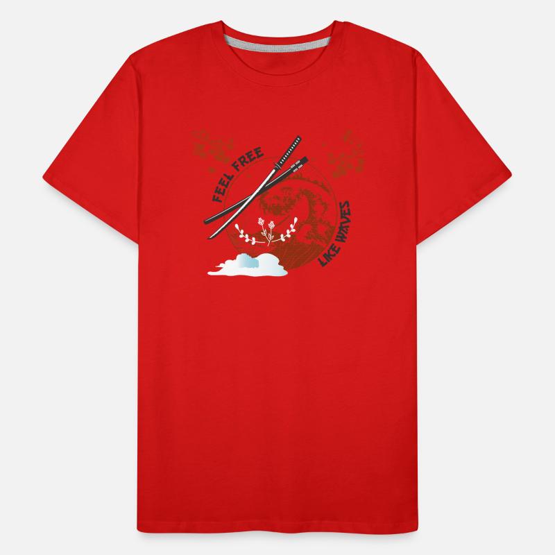 Sentez-vous libre comme des vagues T-shirt bio Premium Homme