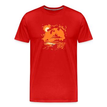 The Island - Men's Premium Organic T-Shirt - red - Front - Damien (186cm)