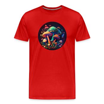 CHAMPIGNONS TRIPPY - T-shirt bio Premium Homme - rouge - Devant - Damien (186cm)