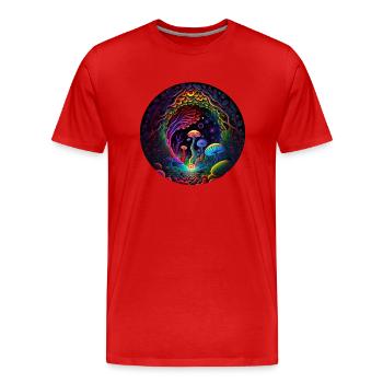 CHAMPIGNONS TRIPPY - T-shirt bio Premium Homme - rouge - Devant - Damien (186cm)