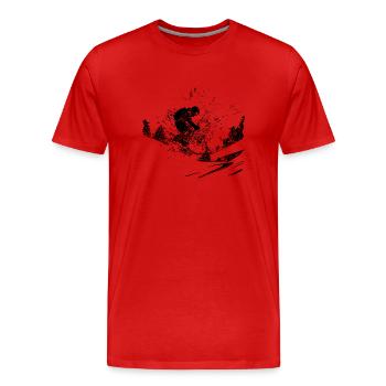 Skieur Hors route Extérieur Poudreuse Neige Style - T-shirt bio Premium Homme - rouge - Devant - Damien (186cm)