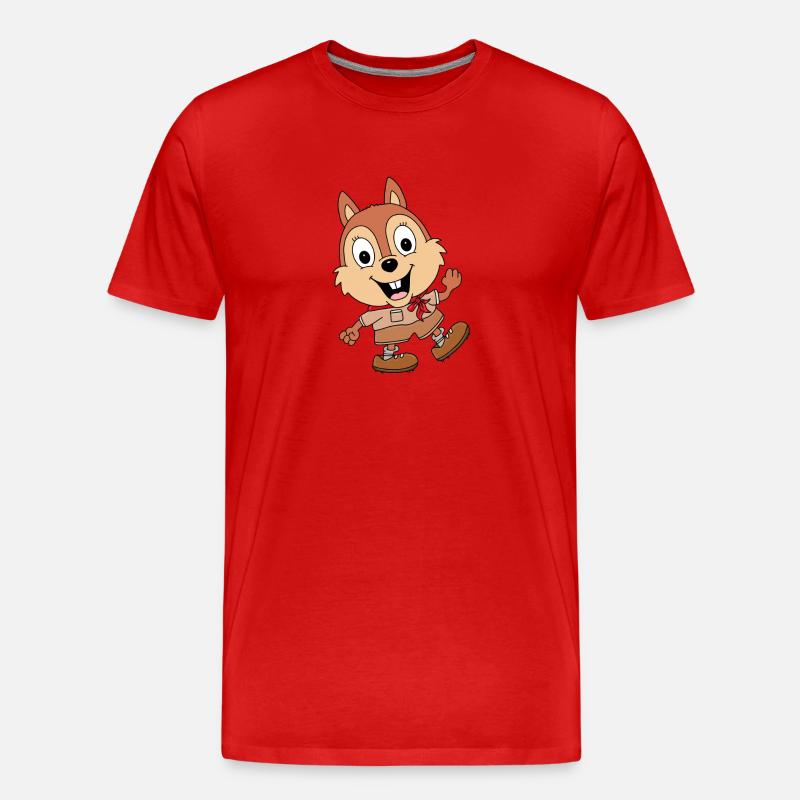 WANDERN - EICHHÖRNCHEN - BERGE - TIER - Männer Premium Bio T-Shirt - Rot