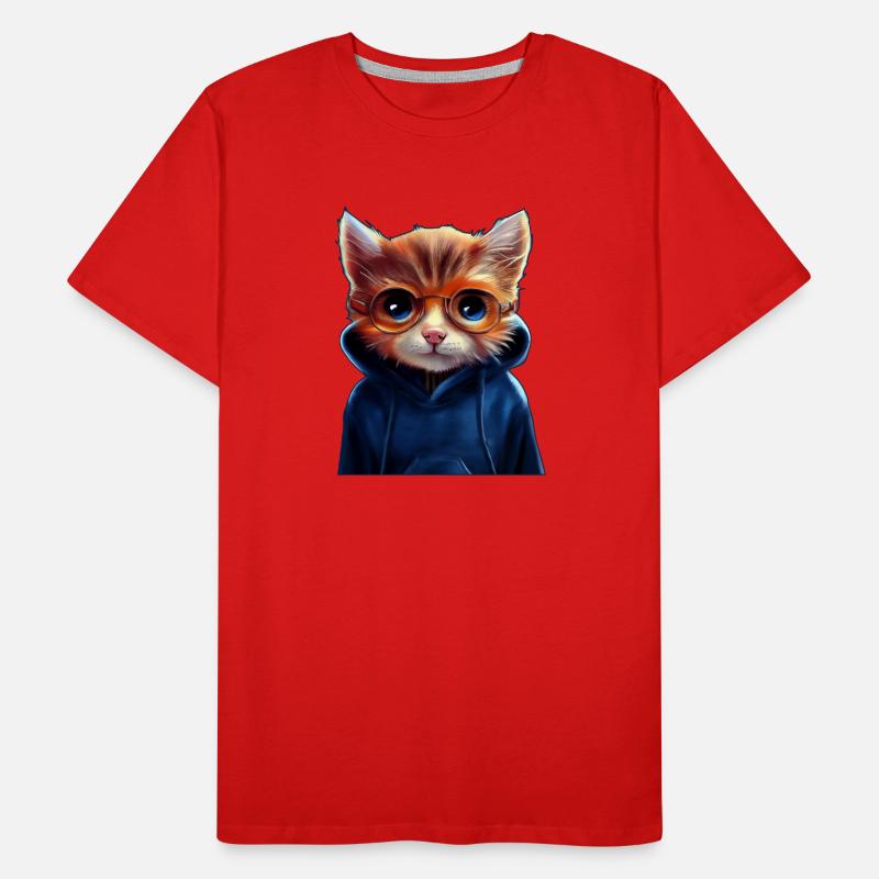 Süße Katze mit Pullover Männer Premium Bio T-Shirt