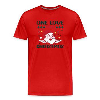 One Love One Christmas - Men's Premium Organic T-Shirt - red - Front - Damien (186cm)